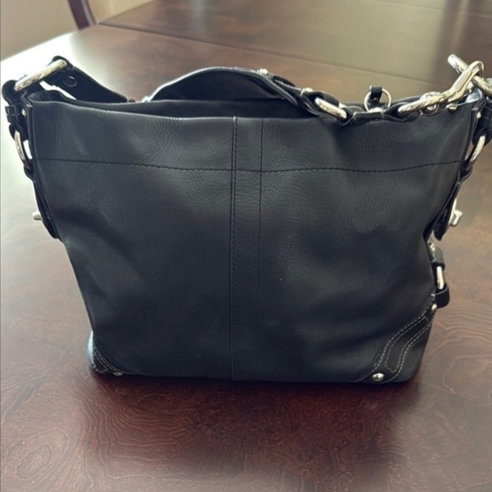 VINTAGE COACH Black Leather Carly Bag - Picture 9 of 16